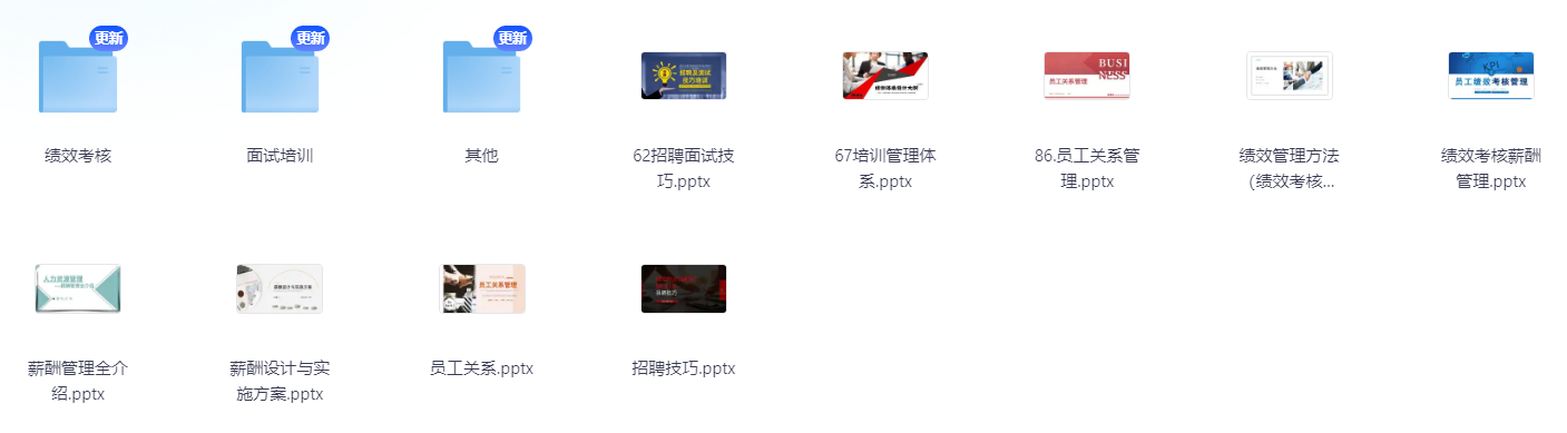 人事培训课件资料+培训考核PPT模板-15份